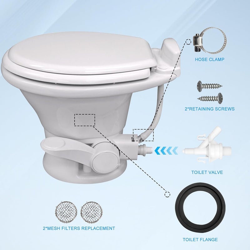 Vypart 385311641 RV Toilet Valve Replacement Kit - for Dometic 300|301|310|311|320|321 Pedal Flush Toilets -Freeze-Resistant Flush Camper Toilet Valve Parts with 385311658 Toilet Seal - Image 4